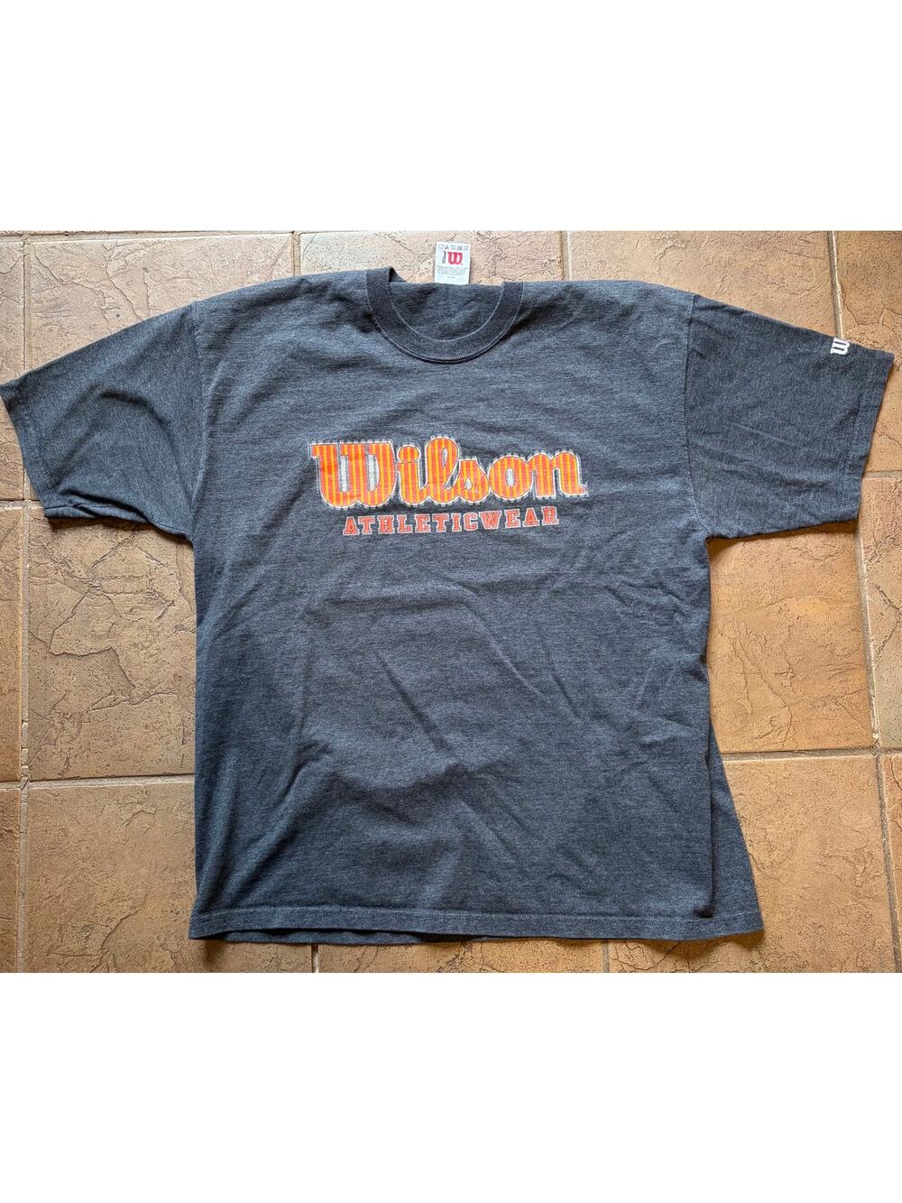 Vintage Wilson Athleticwear T-Shirt XL Gray Logo Tee 90s Y2K Tennis Sportswear